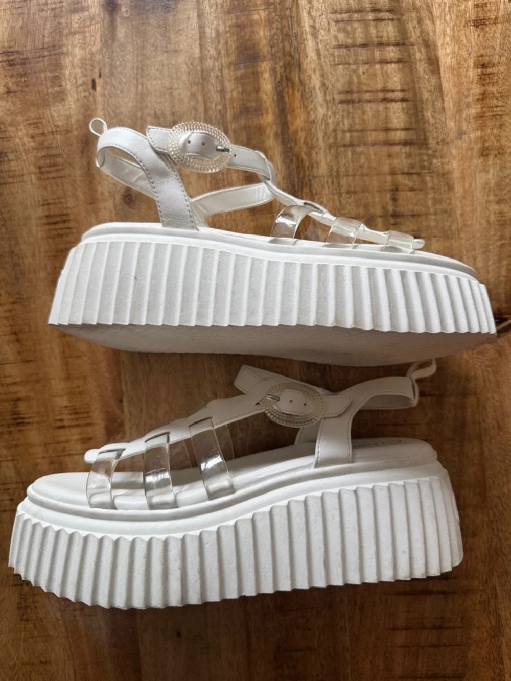 CIRCUS by Sam Edelman Ester White Platform chunky fisherman open toe sandals 8